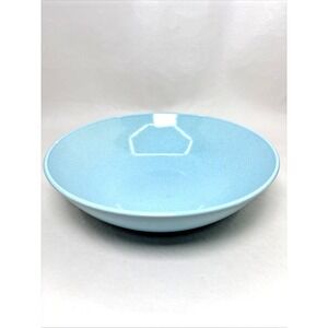 Taylor Smith & Taylor 9" Round  Pebbleford‎ Turquoise Blue MCM Serving Bowl Vtg